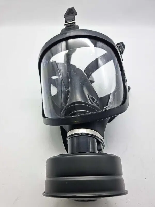 Respirator Mask Full Face Reusable Gas Mask Large Screen with P-A-2 Steel 40mm Activated Carbon Filter Canister Black Rubber