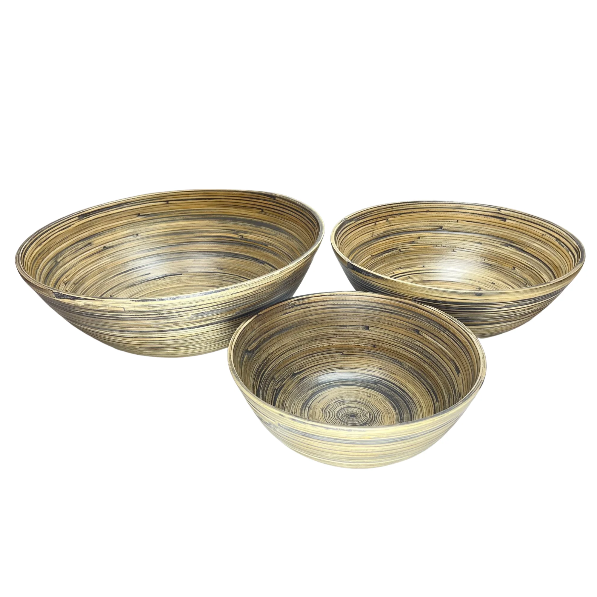 Hot Selling ROUND SPUN BAMBOO salad bowls bamboo fiber from Vietnam serving ecofriendly natural fruit vegetable crystal bowl