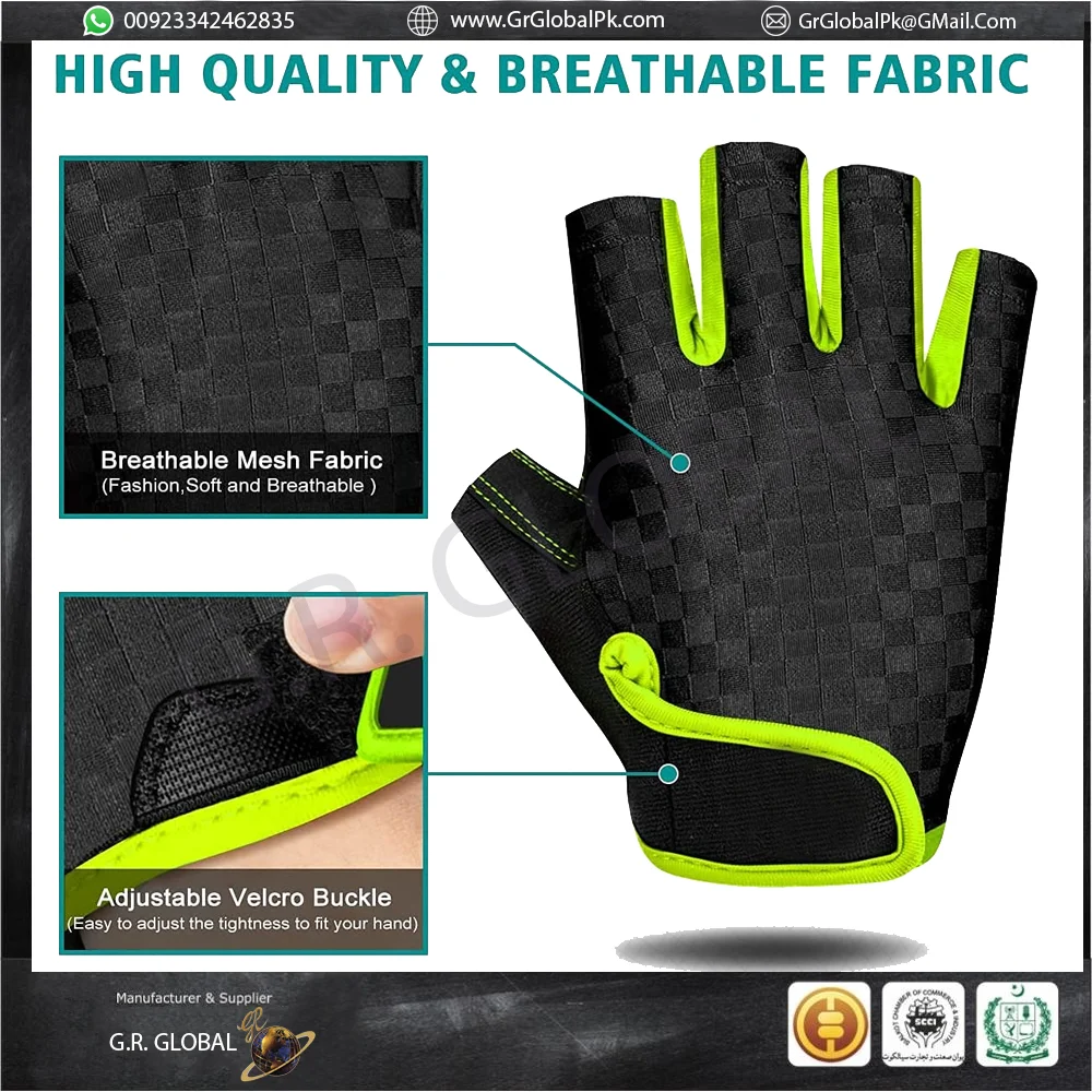 Buy Wholesale High Quality Fitness Gym Outdoor Half Finger Body Building Workout Fitness Gym Training Weight Lifting Gloves