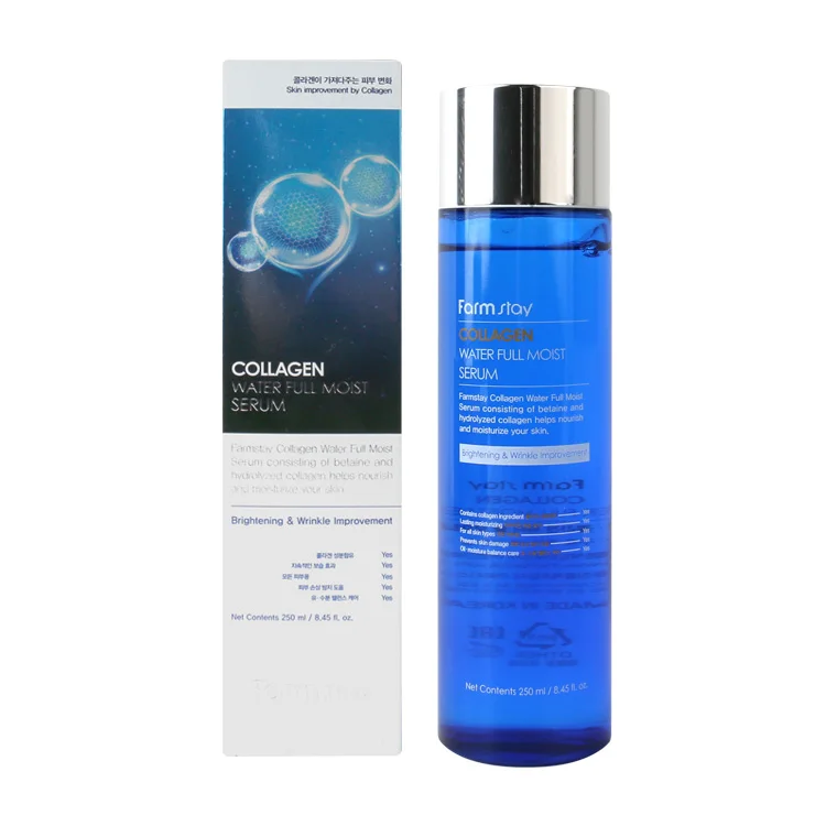 Top Selling Moisturizer Farmstay Collagen WATER FULL MOIST SERUM Long Lasting Moisture GEL Type 250ml Korea