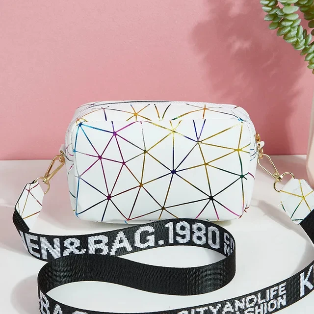 Fashion Geometry Color Sling Bags For Women Small Crossbody Bag Purse PU Leather wholesale  Purses & bags