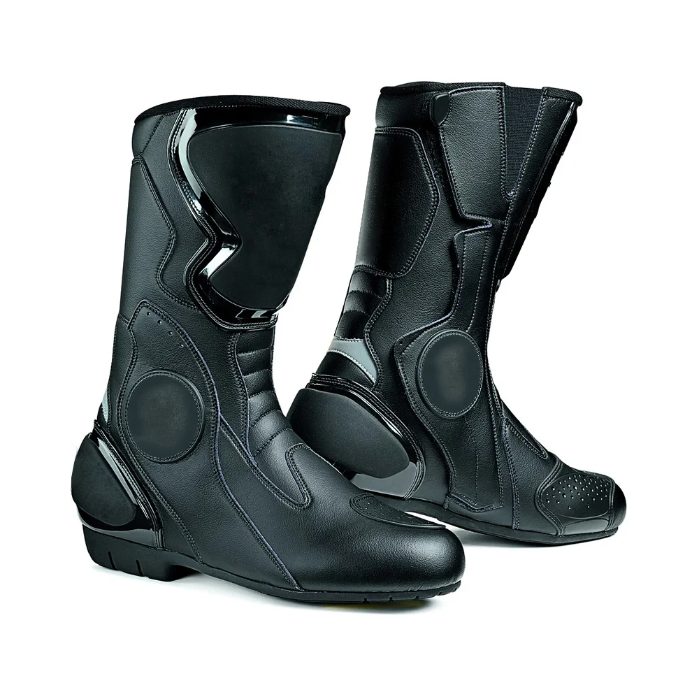 Real Leather Motorbike Shoes High Tech Mens Motorcycle Racing Sports Boot Waterproof Breathable Sports Shoes Motorbike Shoes