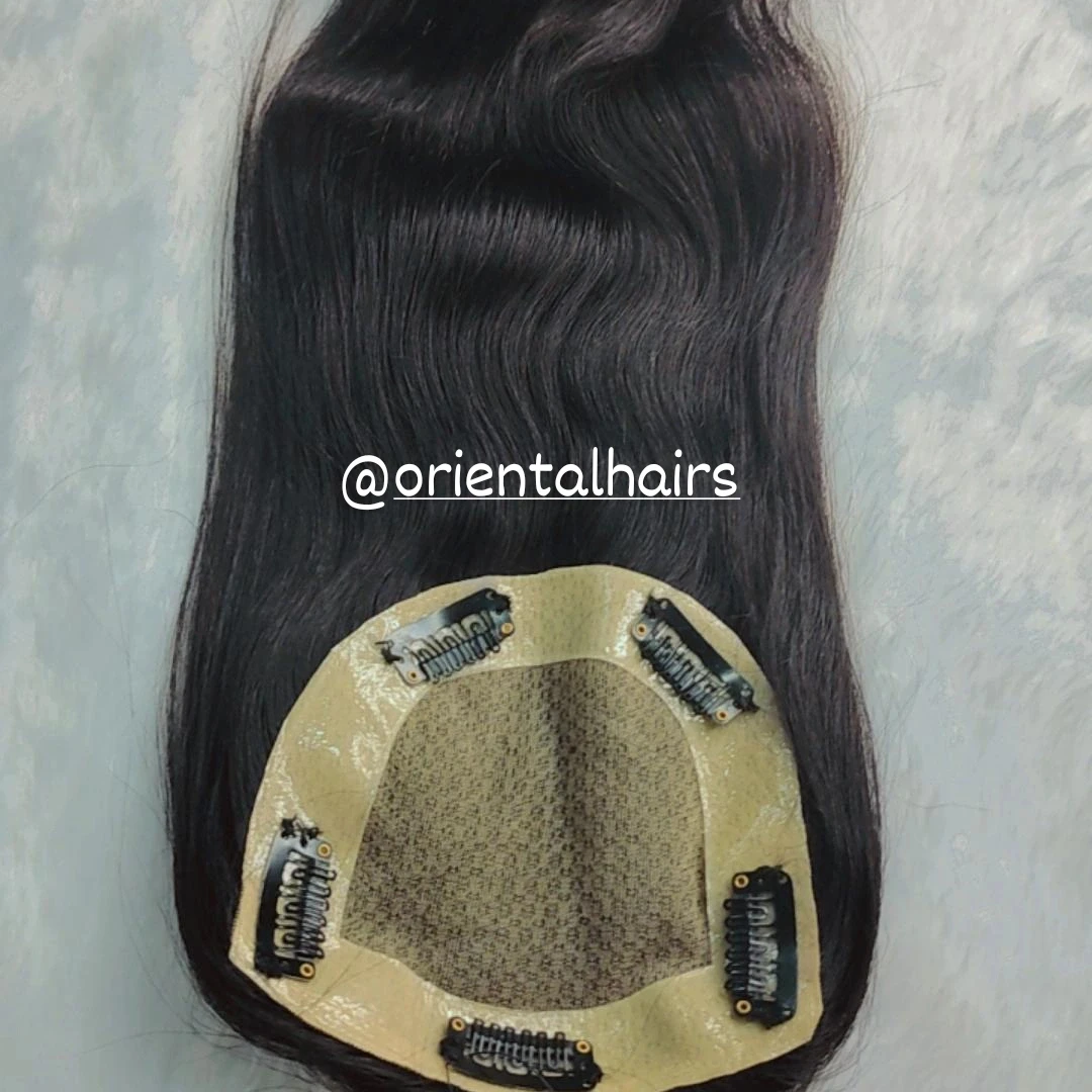 Women Human Hair Topper From India Virgin Hair Lace Topper / Female Patch Tangle Free Hair Extensions hairvirginslavic topper