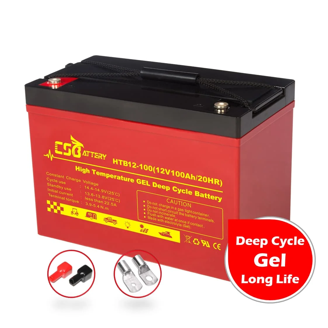 Csbattery 12V 100ah/150ah/200ah Deep-Cycle Gel Rechargeable Storage Battery for Solar Panel/Inverter/Power-Tool/UPS