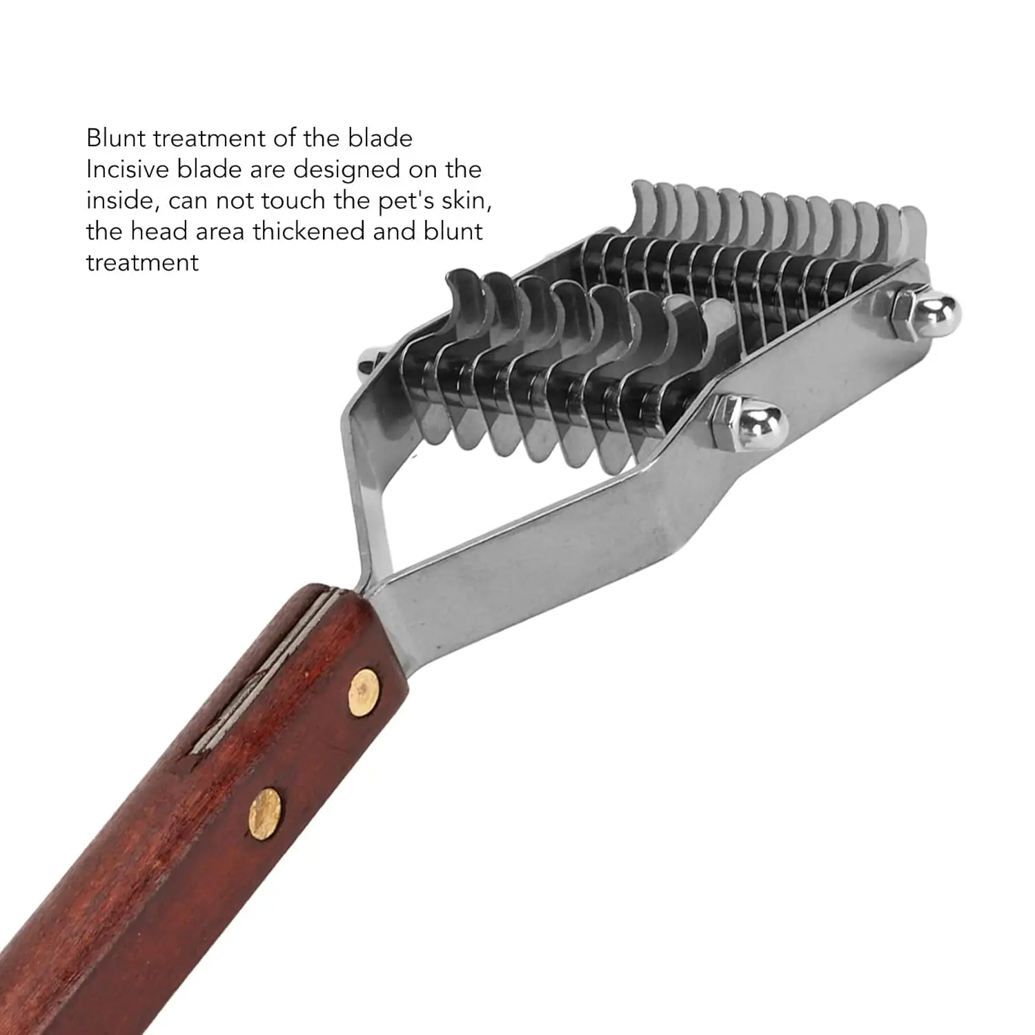 Dog Undercoat Dematting Comb Rounded Teeth Curved Edges Blunt Blade Dematting Combs For Pets