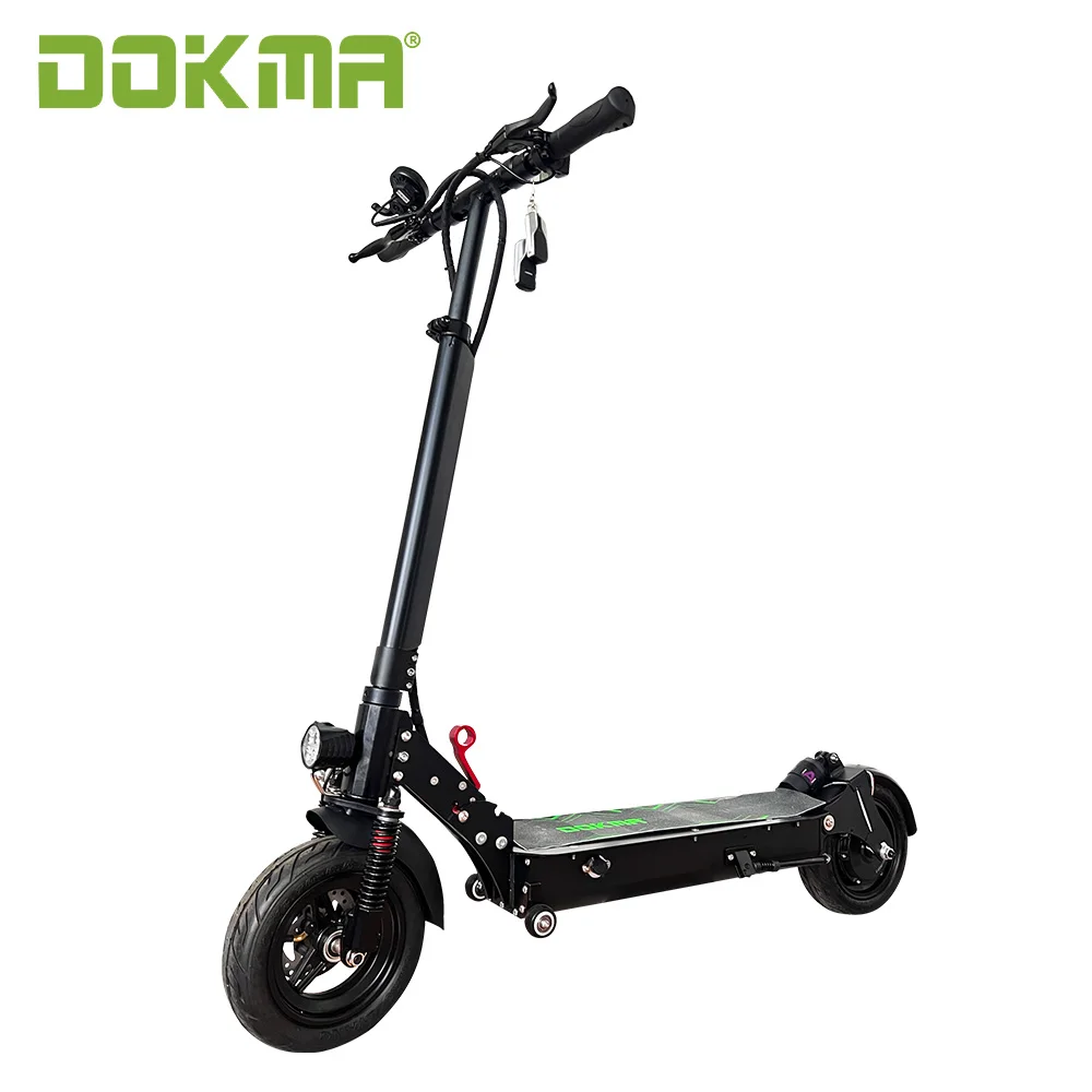Dokma 10 Inch Dy5 Dual Disc Brake Oil Brake Optional 48V1200W / 52V2400W 2 Two Wheels Folding Adult Electric Mobility E-Scooter