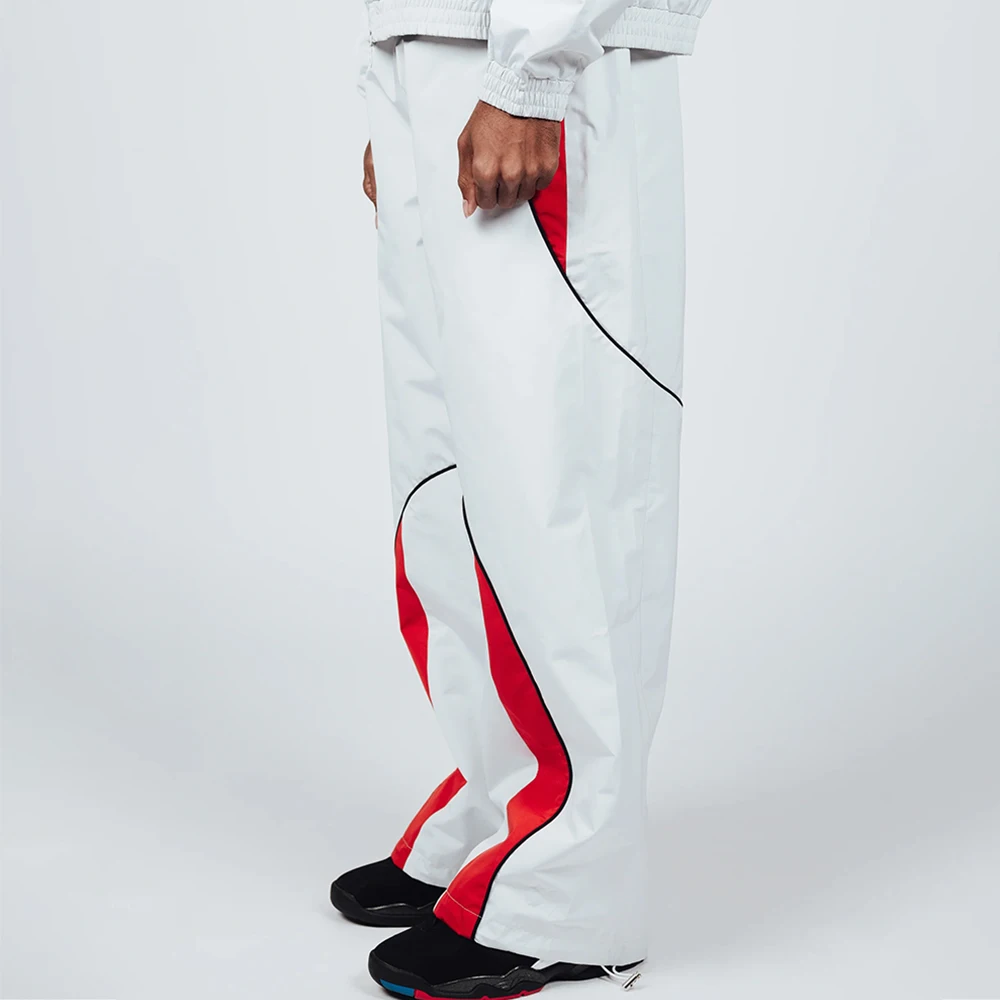 New fashion windbreaker sweatsuit set zip up jackets streetwear cut and sew 2 piece jogging nylon windbreaker tracksuit set