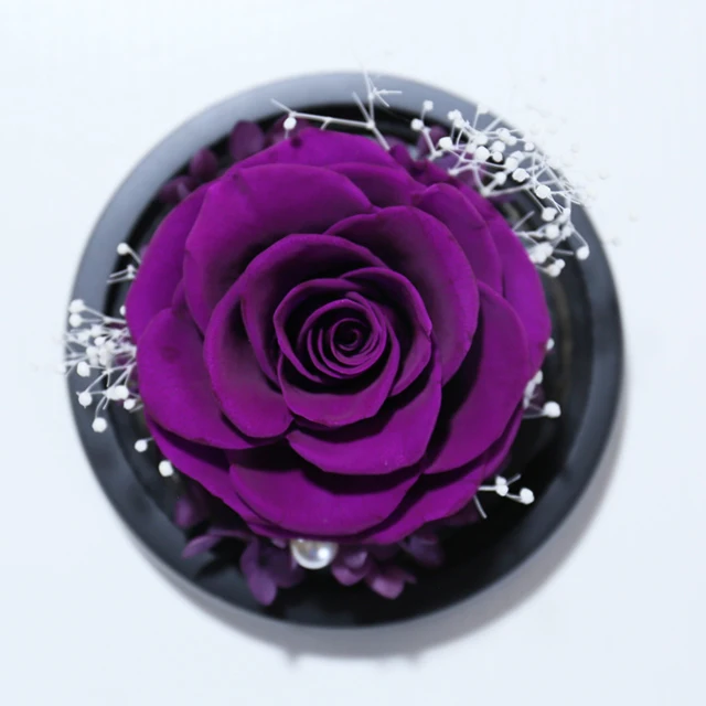 Preserved roses handmade forever rose flower in glass dome with gift box for home decor