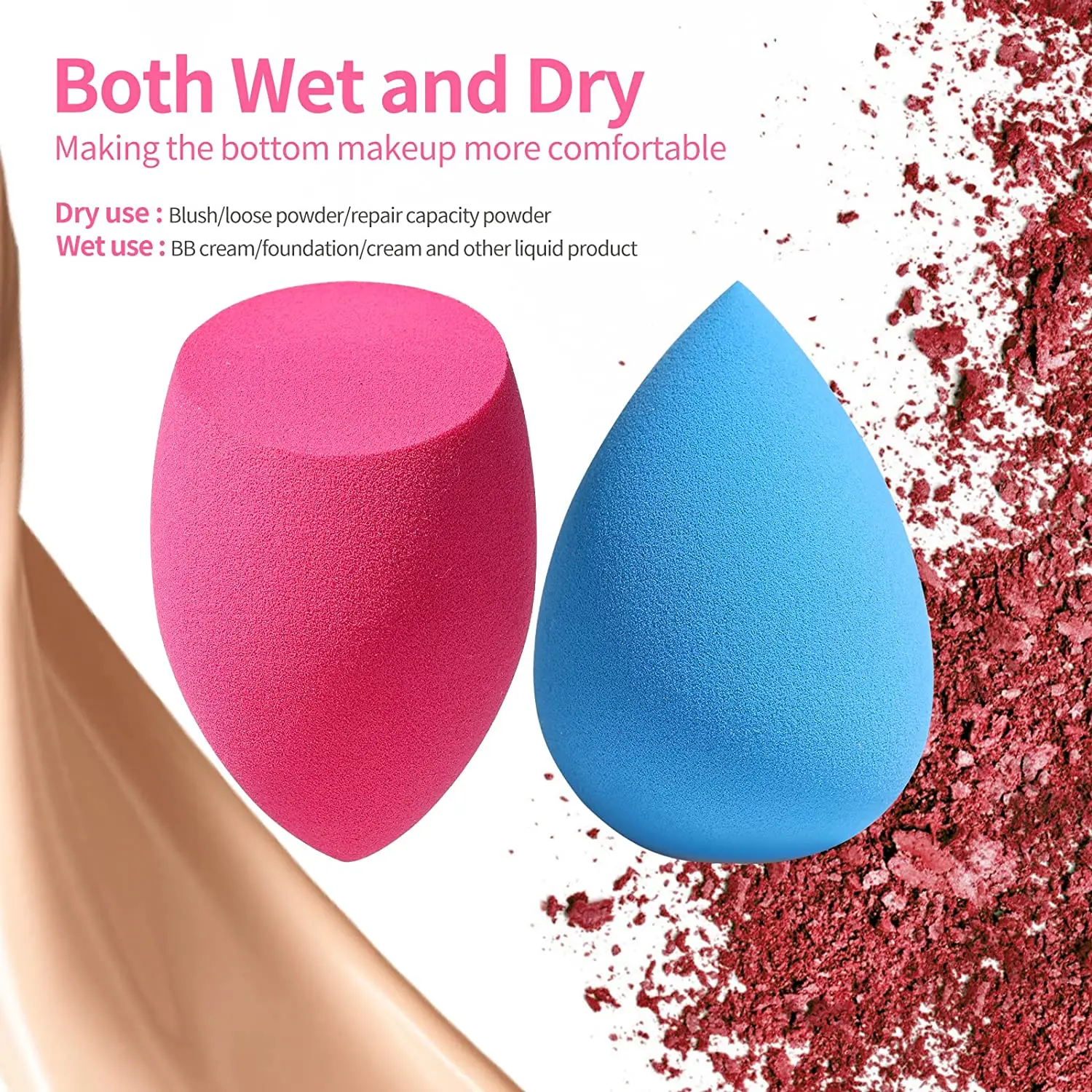New Arrivals Cosmetic Powder Puff In Private Label Egg Shaped Best Sellers Teardrop Makeup Sponge