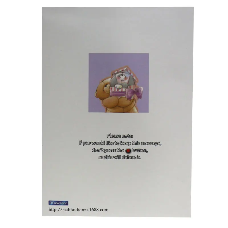 popular voice record music greeting card birthday gift cards with full color printing, birthday cards