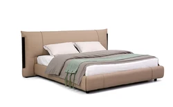 Minimalist Style King Size Leather Bed Set Modern Fully Upholstered Double Queen Size Bed