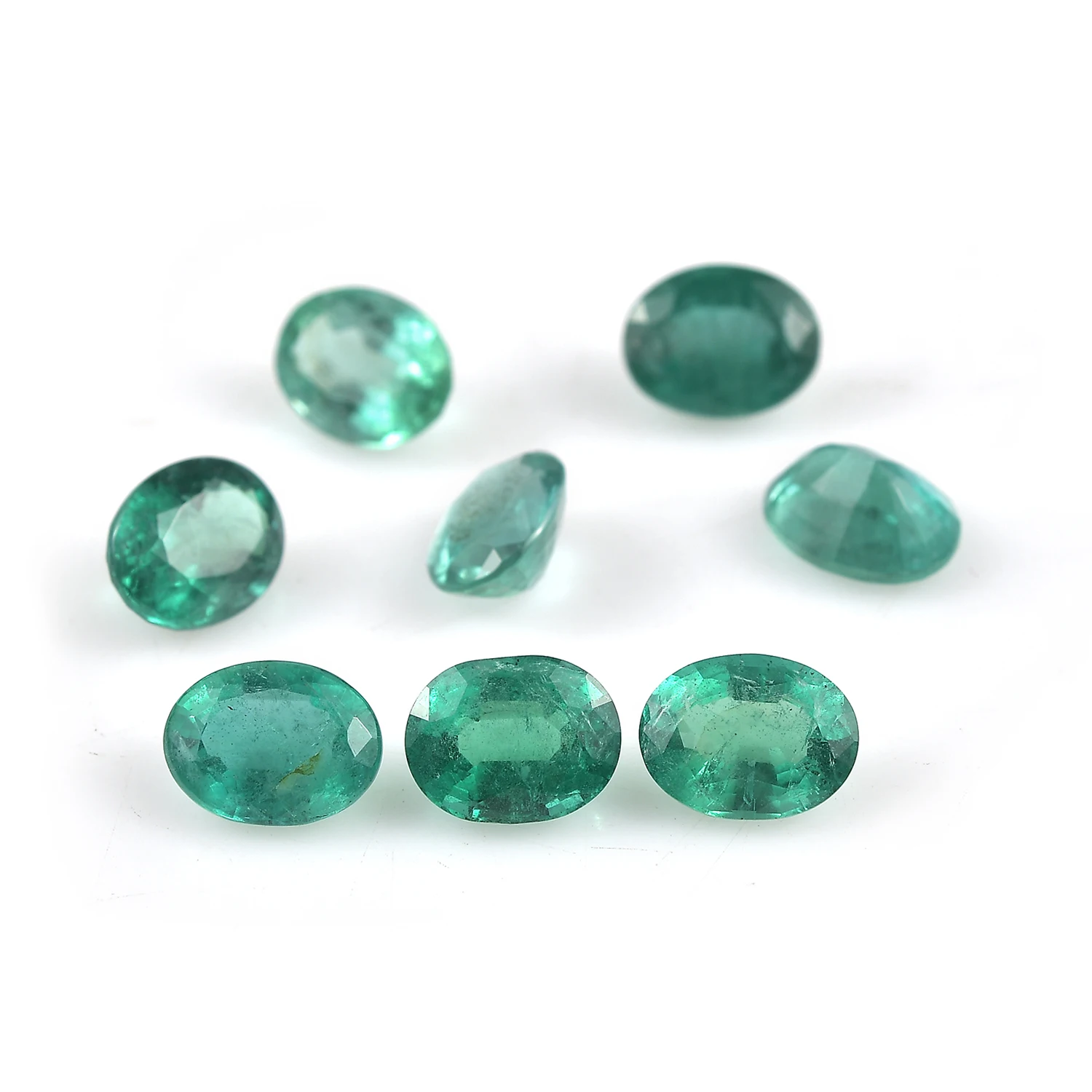 Natural Zambian Emerald 9x7mm Faceted Oval Loose Gemstone Wholesale AAA Quality Emerald Stone Handmade For Jewelry Making