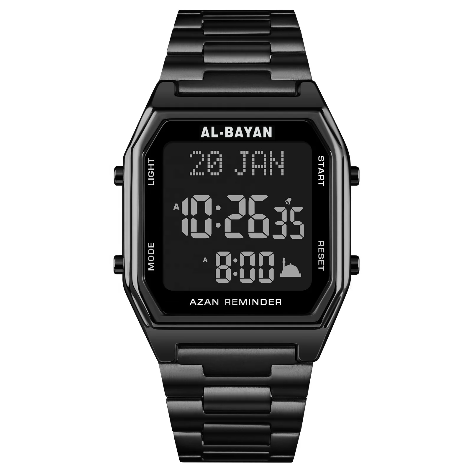 Custom Logo silicone strap sport New Modern Waterproof Azan Muslim Watch World wide Prayer Time