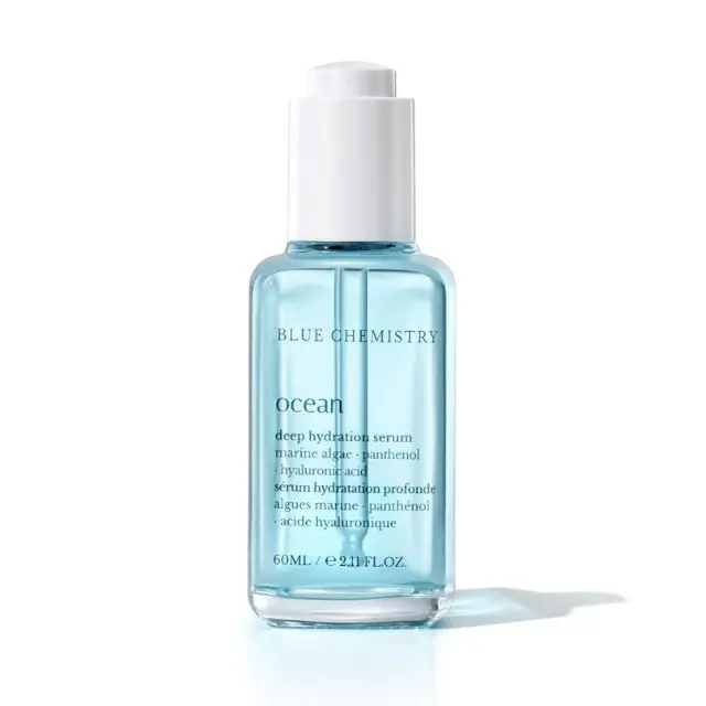 Korea made skincare product Ocean Deep Hydration Serum Bluechemistry ultra hydrating hyaluronic acid serum