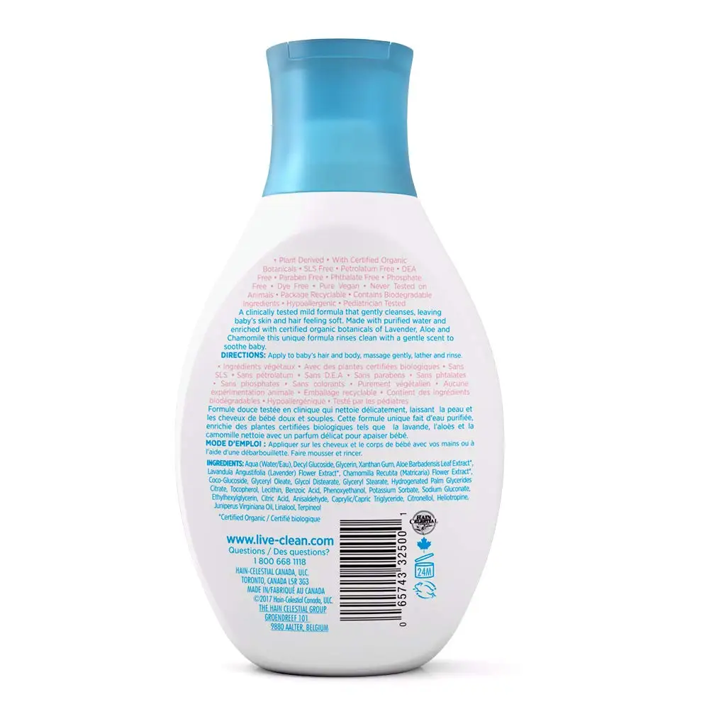 Live Clean Baby Tearless Shampoo & Wash, Gentle Moisture Baby Soap, 10 Oz