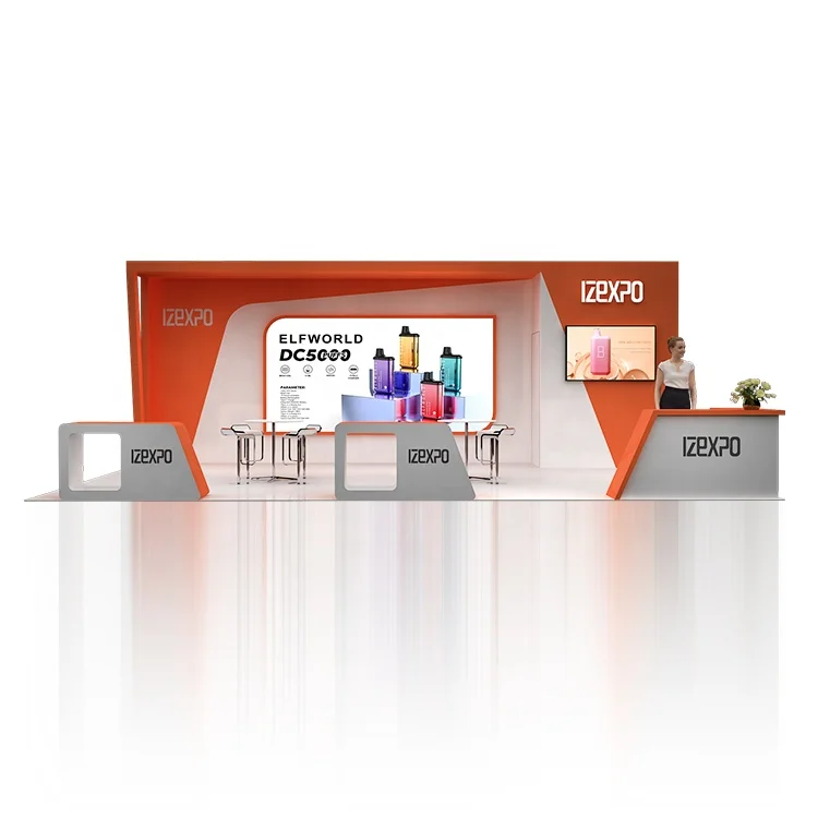 Izexpo 30-минутный стенд для быстрой сборки большой на заказ 30-футовый легко устанавливаемый выставочный дизайн стенда горячей выставки