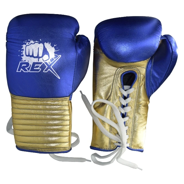 Blue & Gold Muay Thai Wholesale Winning Model Cheap Boxing Glove Mexican Style 12oz Training Sparring Muay Thai Boxing Gloves