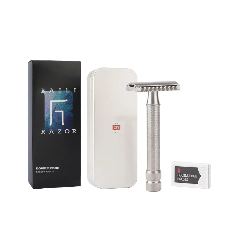 Stainless Steel Safety Razor Blade Mens Accessories Gift Set Men Shaving Kit