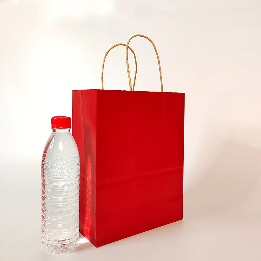 Paper Shopping Recycled Bags Red Wedding Natural Seed Bolsas De Papel Kraft Paper Bag