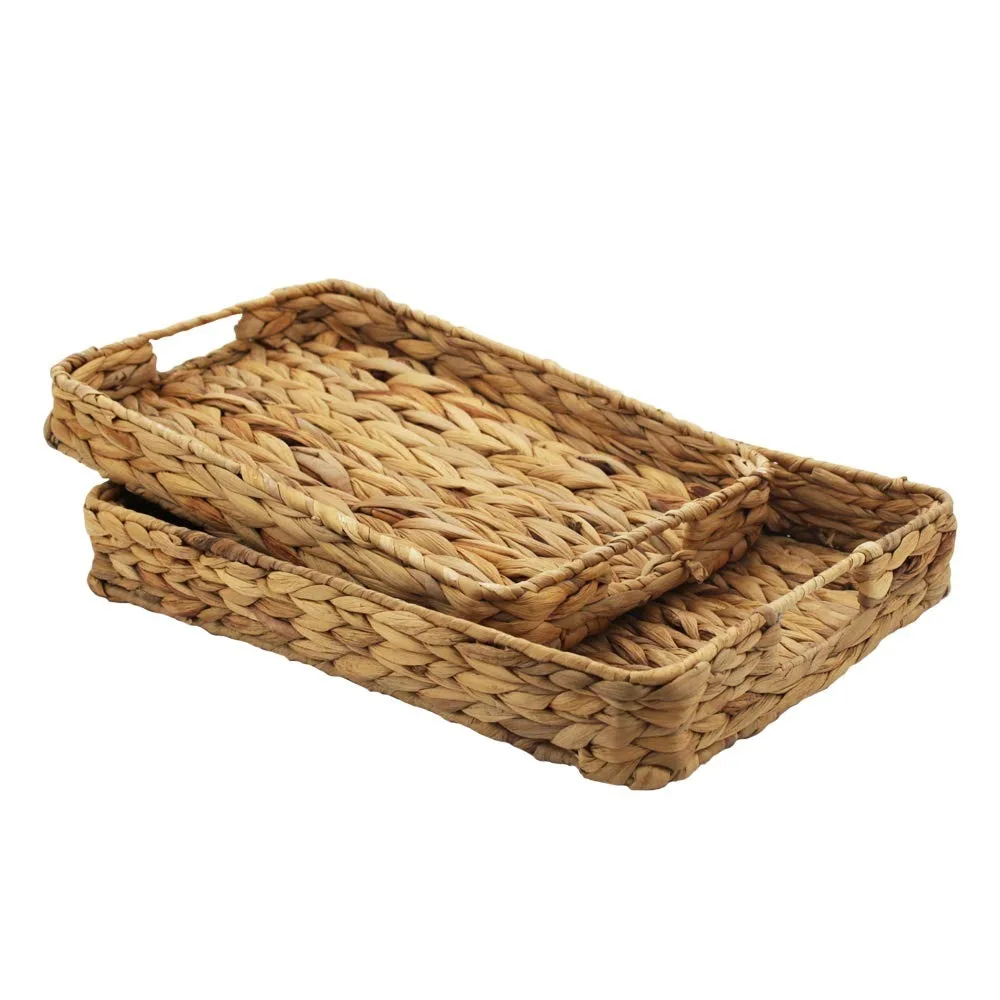 Best Choice Design Acrylic Water Hyacinth Storage Trays Set Good Price Home Table Serving Organizer for Food