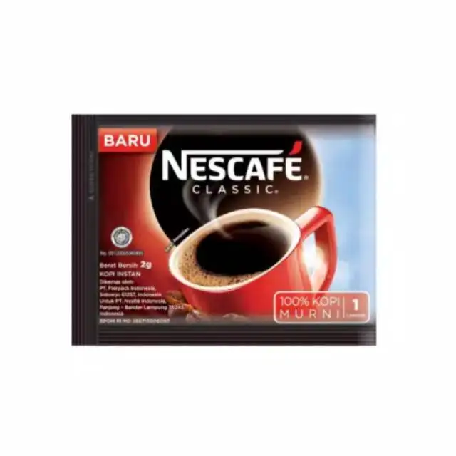 WHOLESALE Beverage Instant Coffee Nescafe-Classic 2g Sachet Caffeine Bitter Indonesia Products. HOT SALE