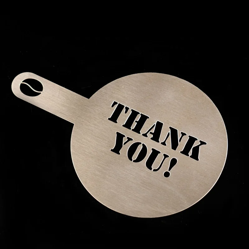 Custom Kitchen Accessories Stainless Steel Coffee Stencil Cappuccino Arts Templates Coffee Mould Cake Decorating Tool