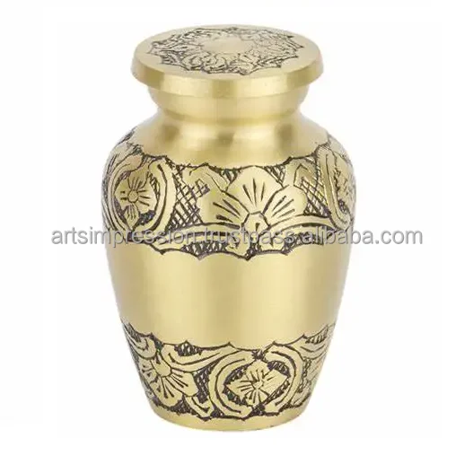 Stylish Design Mini Brass Keepsake Cremation Urn western style funeral urn heart cremation urns solid bronze Keepsake