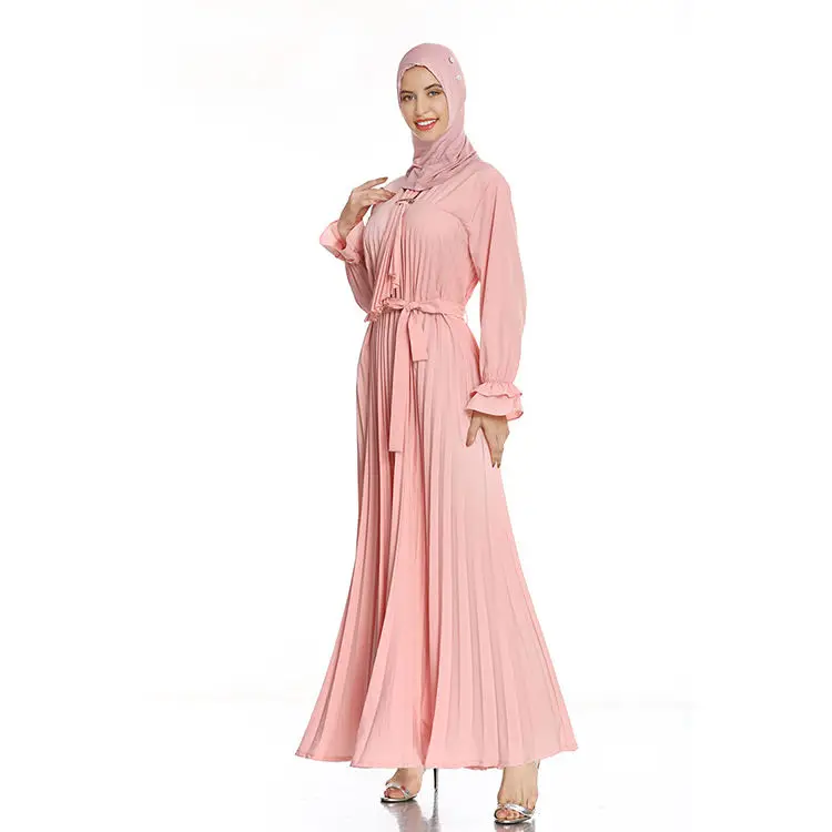 Eid Abaya Dubai Turkey Solid Color Simple Modest Kaftan Islamic Clothing Abaya Muslim Dresses