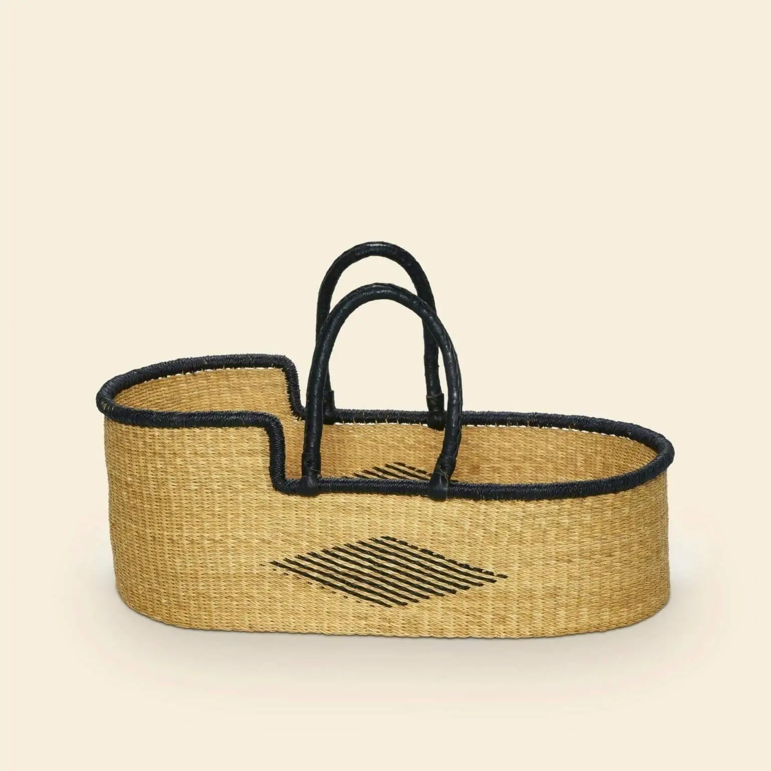 Woven Seagrass Moses Baby Basket with Washable Changing Mattress Storage for Wardrobe Use and Clothing