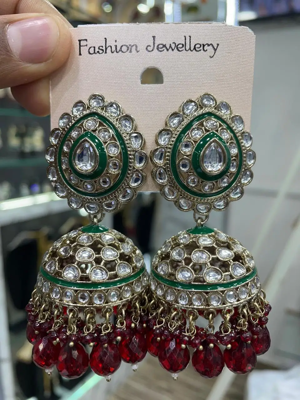 Traditional & Fashionable Latest Designer Indian Wholesale Jewelry of Jhumka Kundan Earring Set for Women & Girl Stylish Earring