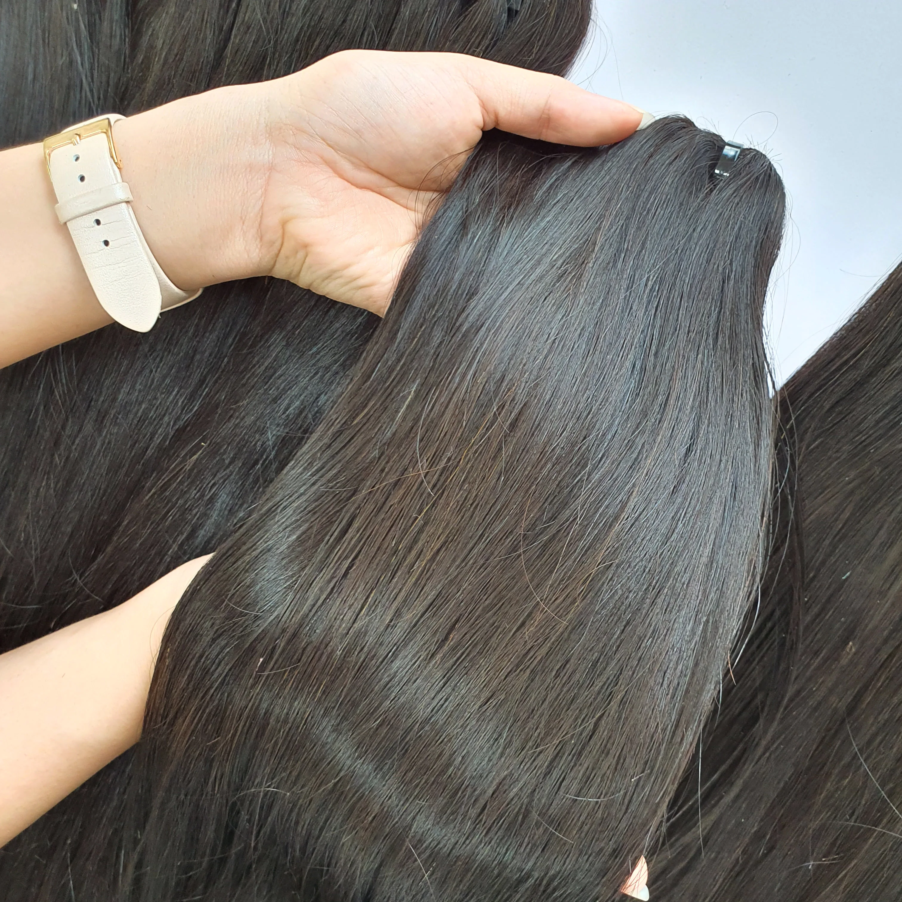 E-HAIR VIETNAM | Black Natural weft Human Hair Natural color, 100% Human Hair Extensions Wholesale Vietnam Hair