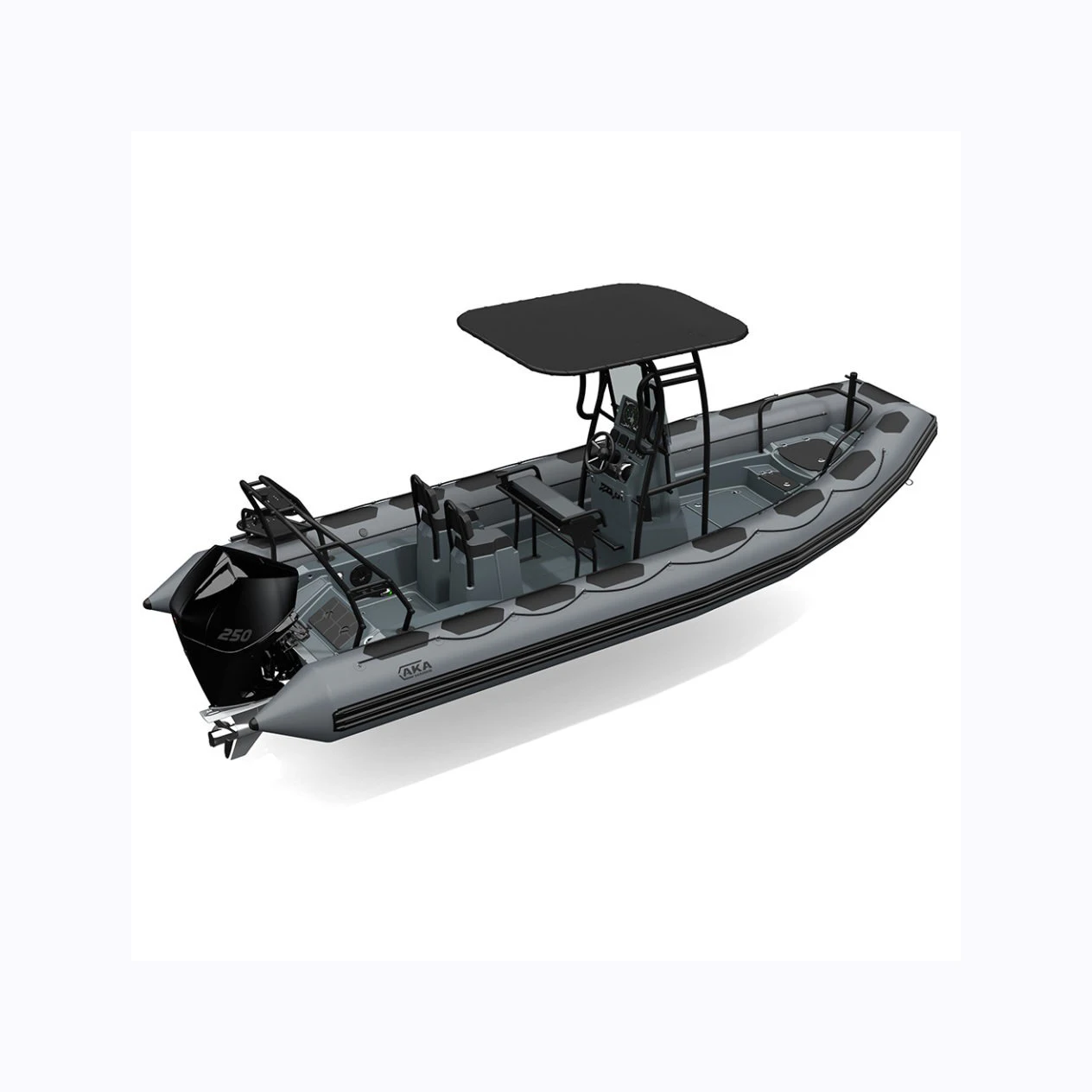 Small semi-rigid fiberglass Hull Inflatable Boats RIB Boat with outboard engine