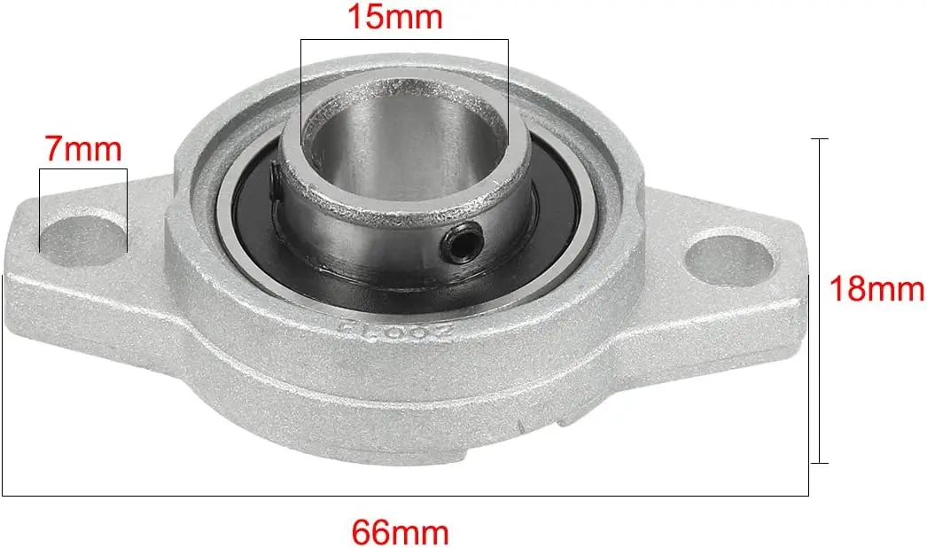 KFL002 Pillow Block Bearing 12mm Diameter Mounted Zinc Alloy Rhombic Bearing Housing Self-aligning Flange Bearing