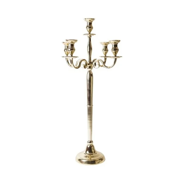 Best Design Durable Metal Gold Plated Crystal Lamp Candelabra Wedding Table top For Home & Hotels Party Decorative Handmade Used
