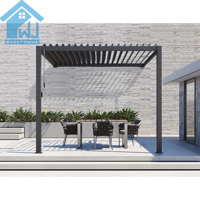 Waterproof Modern Shed Cover Balcony Electric Customized Steel Swimming Pool Bioclimatic Pergolas Price Garden Pavilion Outdoor