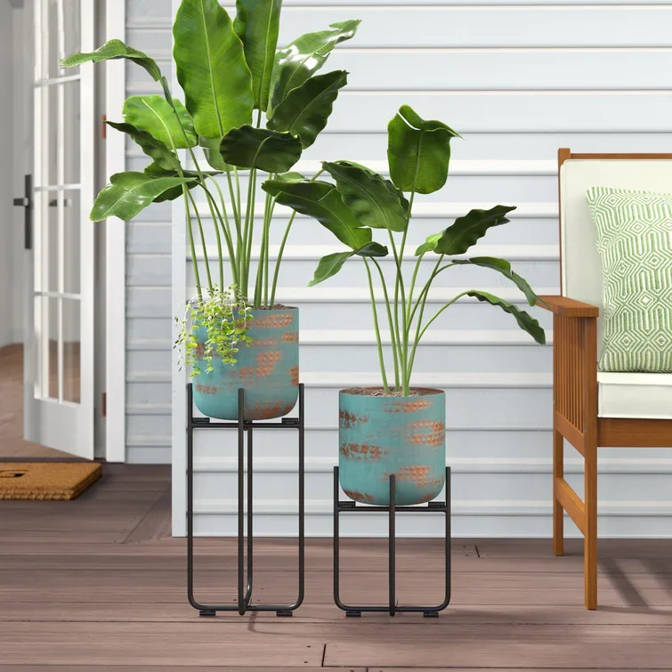 Metal Iron Handmade Round Flower Pot & Planter For Home And Garden Decoration