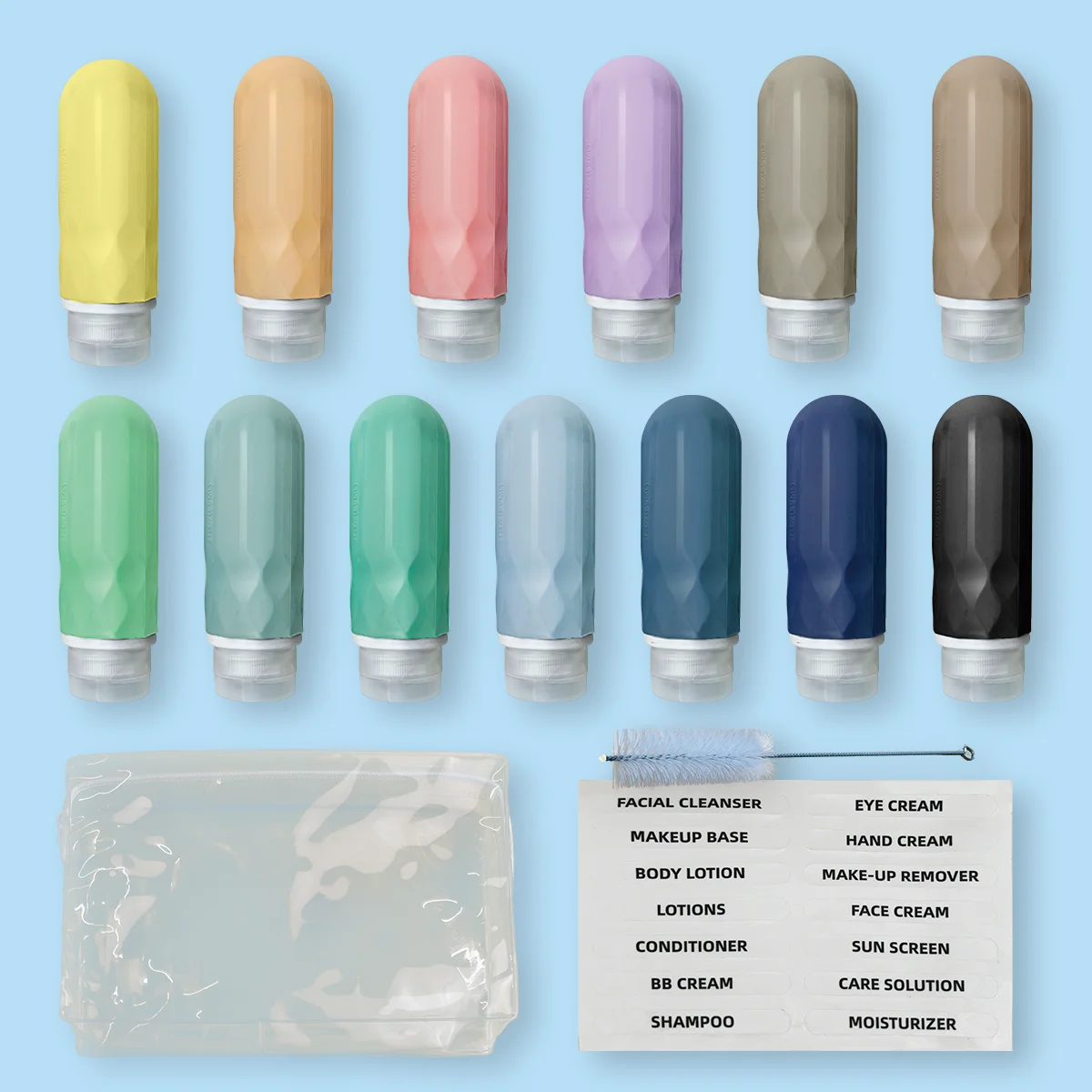 OEM 89ml\\/3oz Leak Proof Portable 5pcs Set Travel Bottle Kit BPA Free Refill Silicone Travel Bottles For Toiletries