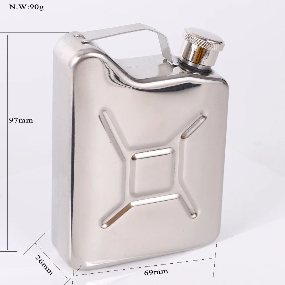 4oz, 304 Stainless Steel Oil Barrel Shaped Hip Flask