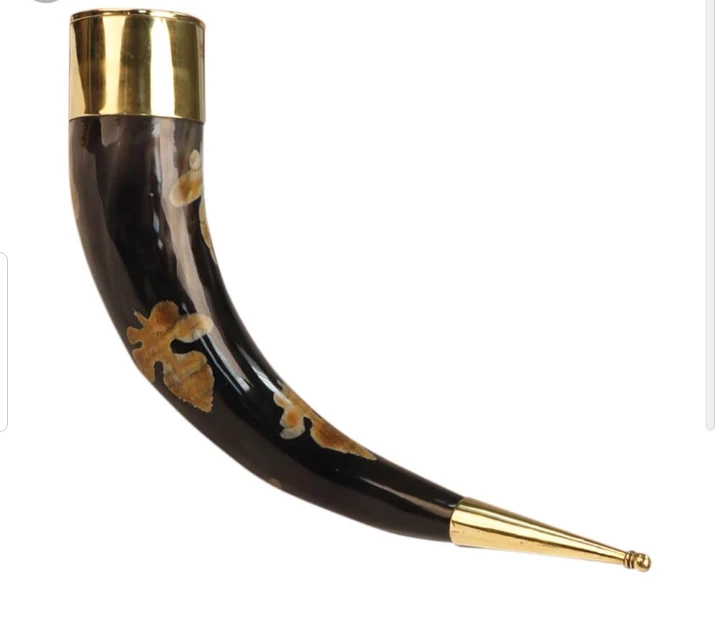 100% Natural Viking Medieval Drinking Horn With Brass For Beer Drinking Horn For Sale | Drinking Cow Horns