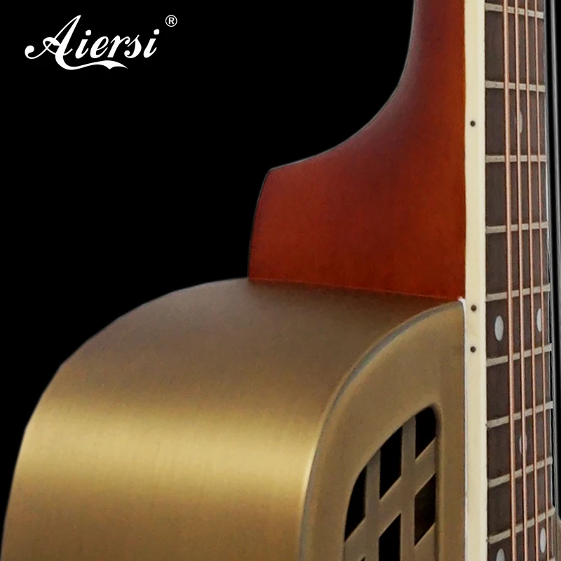 Высокое качество Китай бренд Aiersi Cutway Bell латунный корпус трехшарошечный блюз резонатор гитара низкая цена