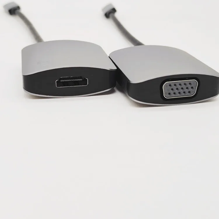 factory wholesales USB C to VGA Adapter 2 in 1 Hub USB3.0 Type C to 4K30Hz 1080P30Hz VGA