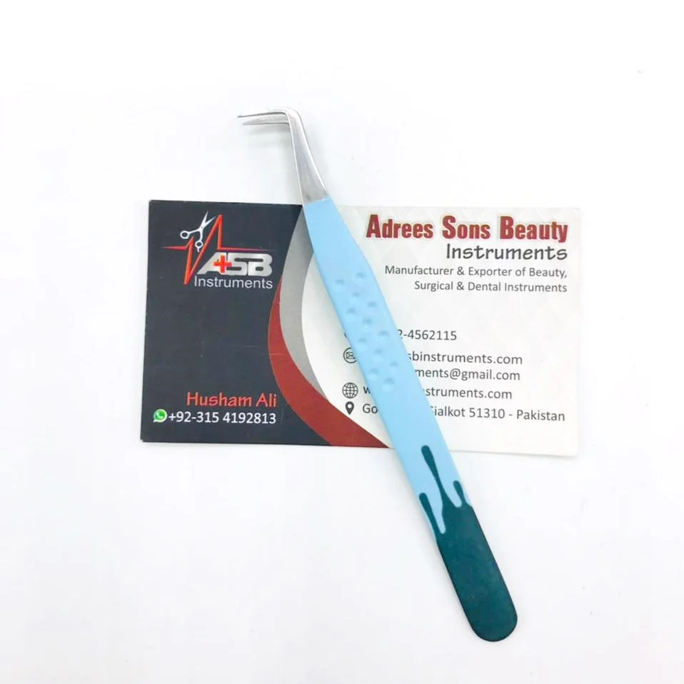 Professional Lash Tweezer 90 Degree Slim Boot Sustainable Steel Dot Print Handle New Styles Eyelash Extension Tweezers