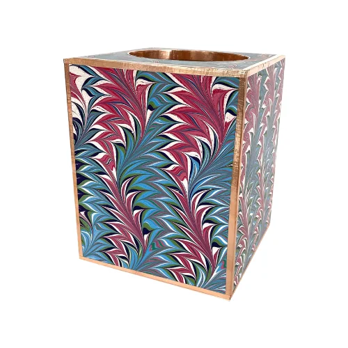 Red and Teal Marble Tissue Box Venetian-style marble paper adorn these very glamorous tissue boxes unique design