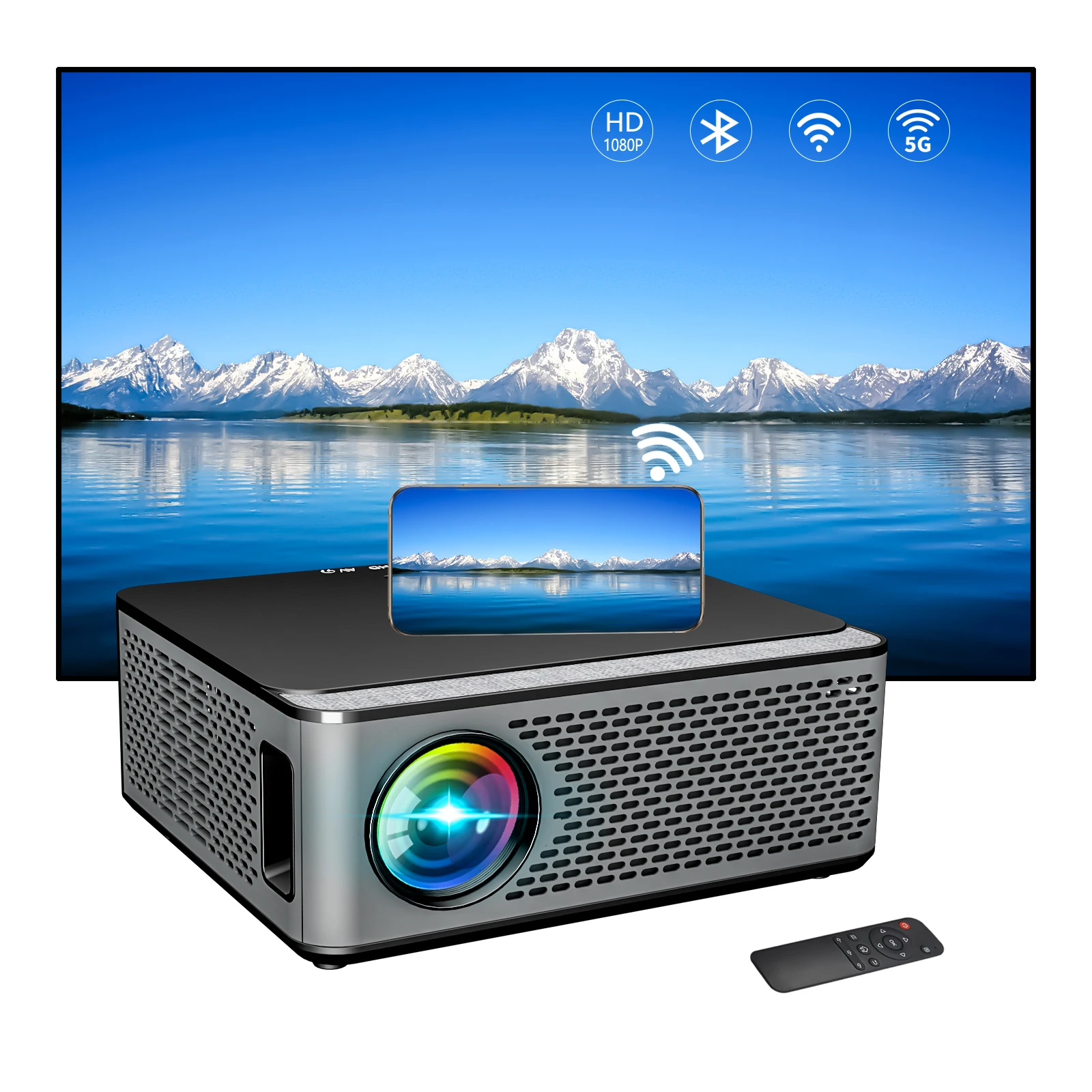 Best Selling Factory Direct Price Native 1080P 4K LCD LED Projectors WIFI Home Theater Cinema 500 ANSI Lumens Support 4K