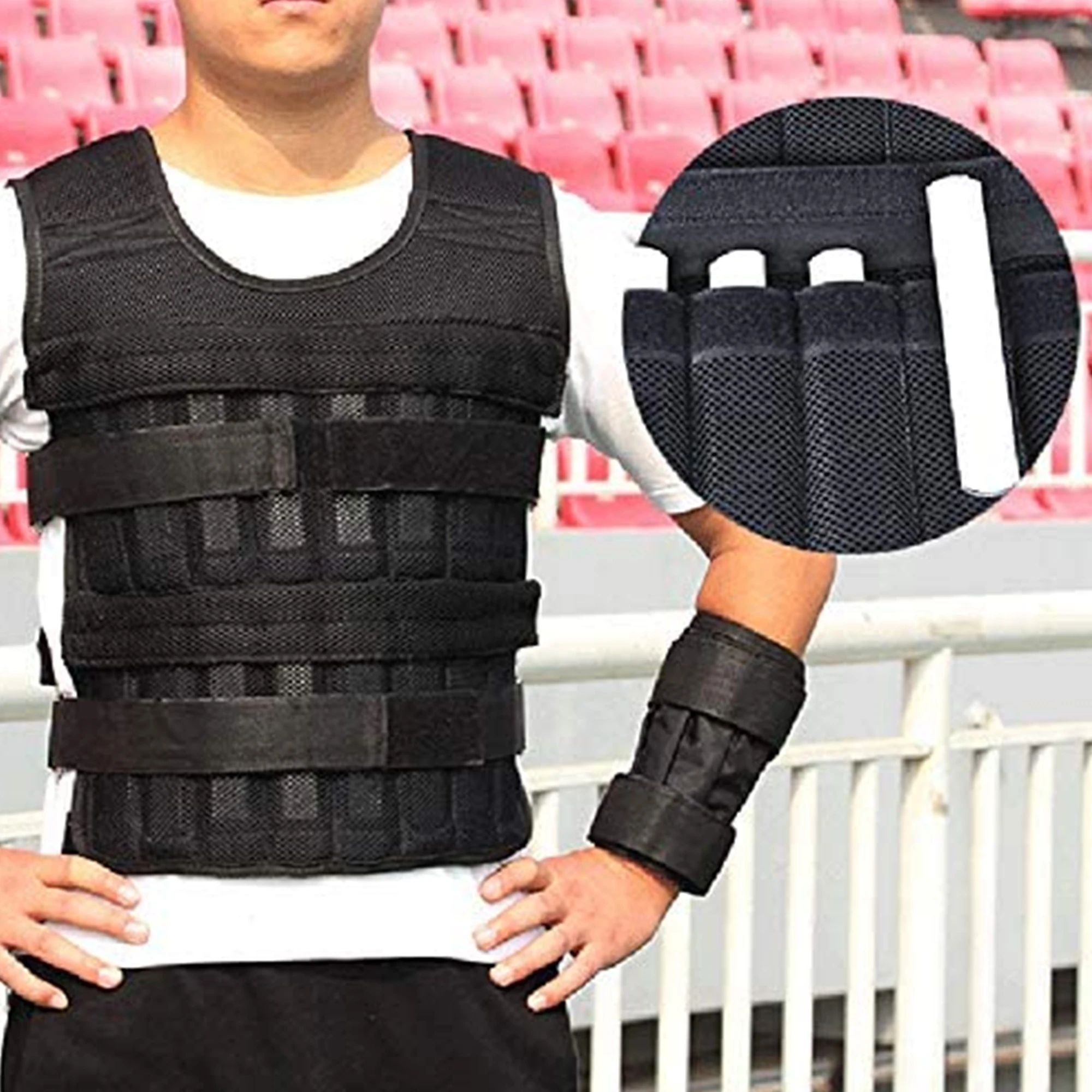 Pro Weighted Vest 8-20 kg Gym Running Fitness Training Weight Loss Jacket