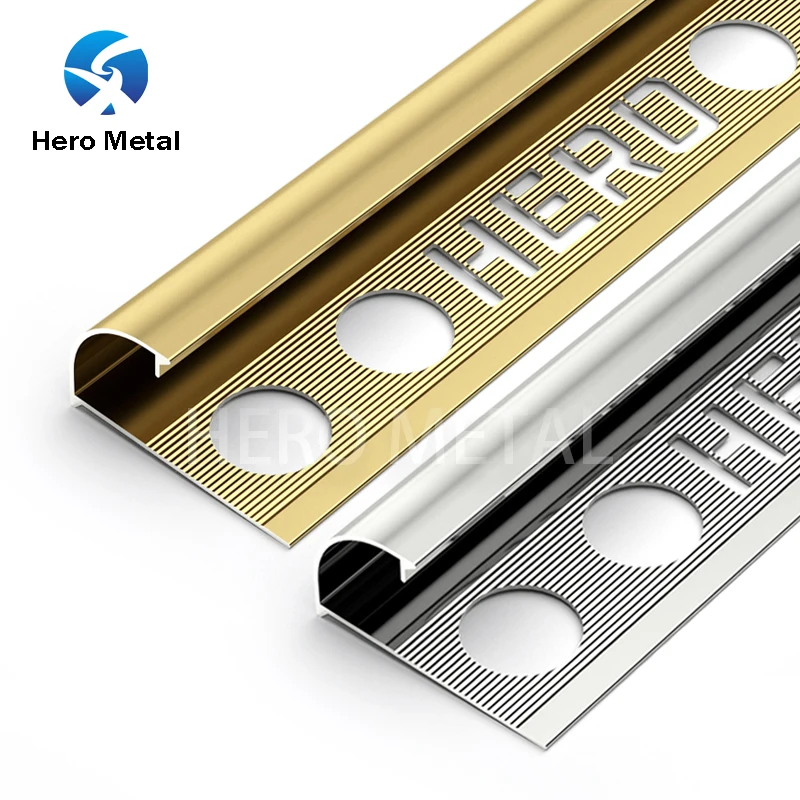 Wall Outside Corner Metal Aluminium Profile Round Shape Edge Curved Aluminum Tile Trim