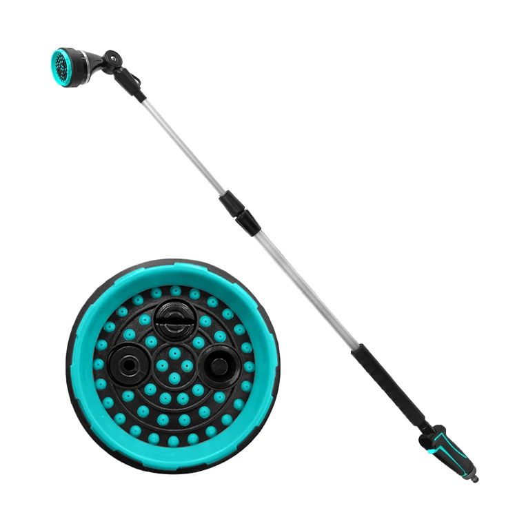 Water Wand with Pivoting Head-Heavy-Duty Front Trigger Telescoping Watering Wand-4Spray Patterns