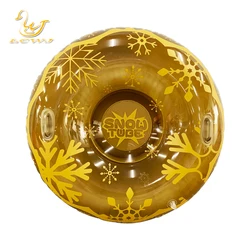 Winter inflatable rubber Tube Multi-Rider Snow Tube with Cover Sled Hard Bottom inflatable Snow Tube