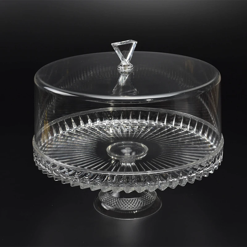 Clear Acrylic Cake Stand with Cover - Small