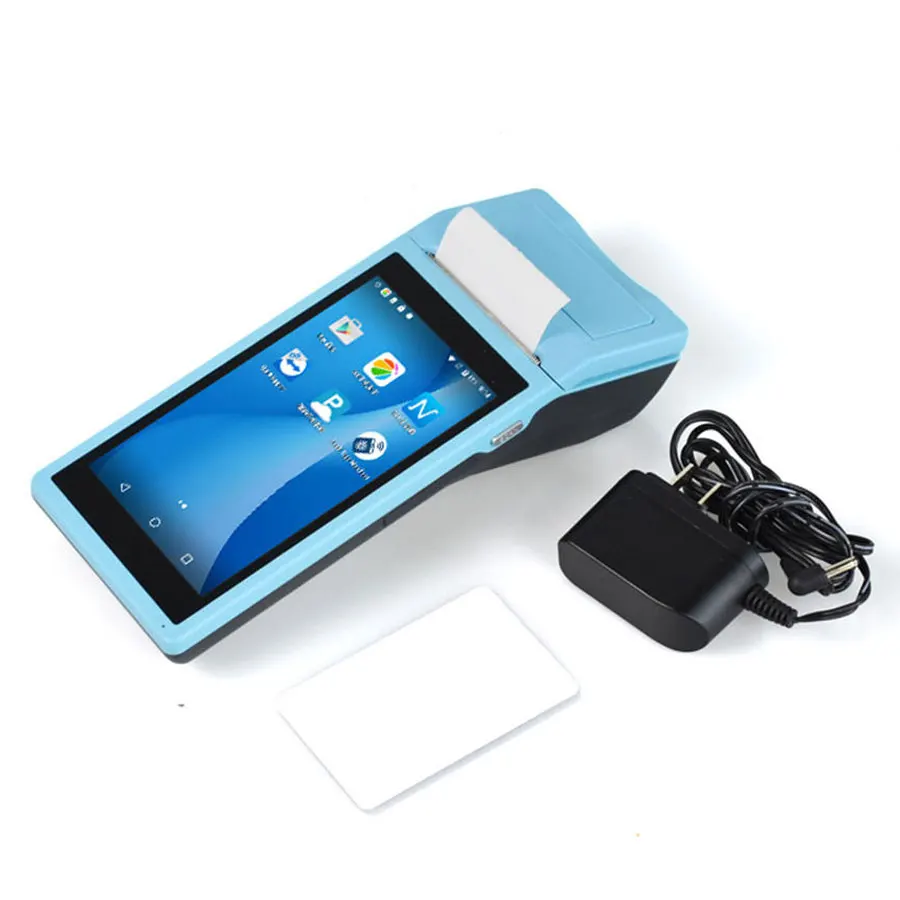 Android POS Terminal Receipt Printer, 58mm Handheld Barcode Scanner Printer with 5.5in IPS Display